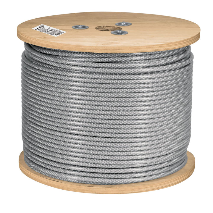 Fiero CAB-1/8RX3 Cable de acero rígido 1/8″, recubierto PVC 300 m, color, Diámetro 1/8″ (3 mm), pack of/paquete de 1 - Mundo Tool 