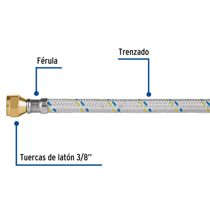 Manguera para gas 200cm Revestida Aluminio Uso Foset - Mundo Tool 