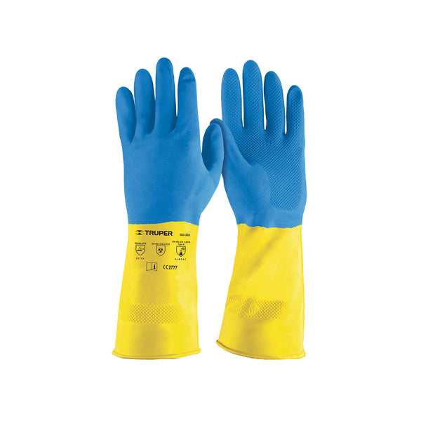 Guantes de látex reforzados para limpieza, XG, Truper - Mundo Tool 