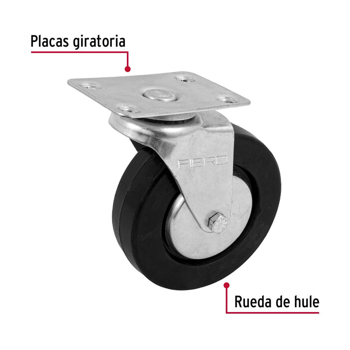 Rodaja hule 5", placa giratoria con balero, carga 60 kg - Mundo Tool 