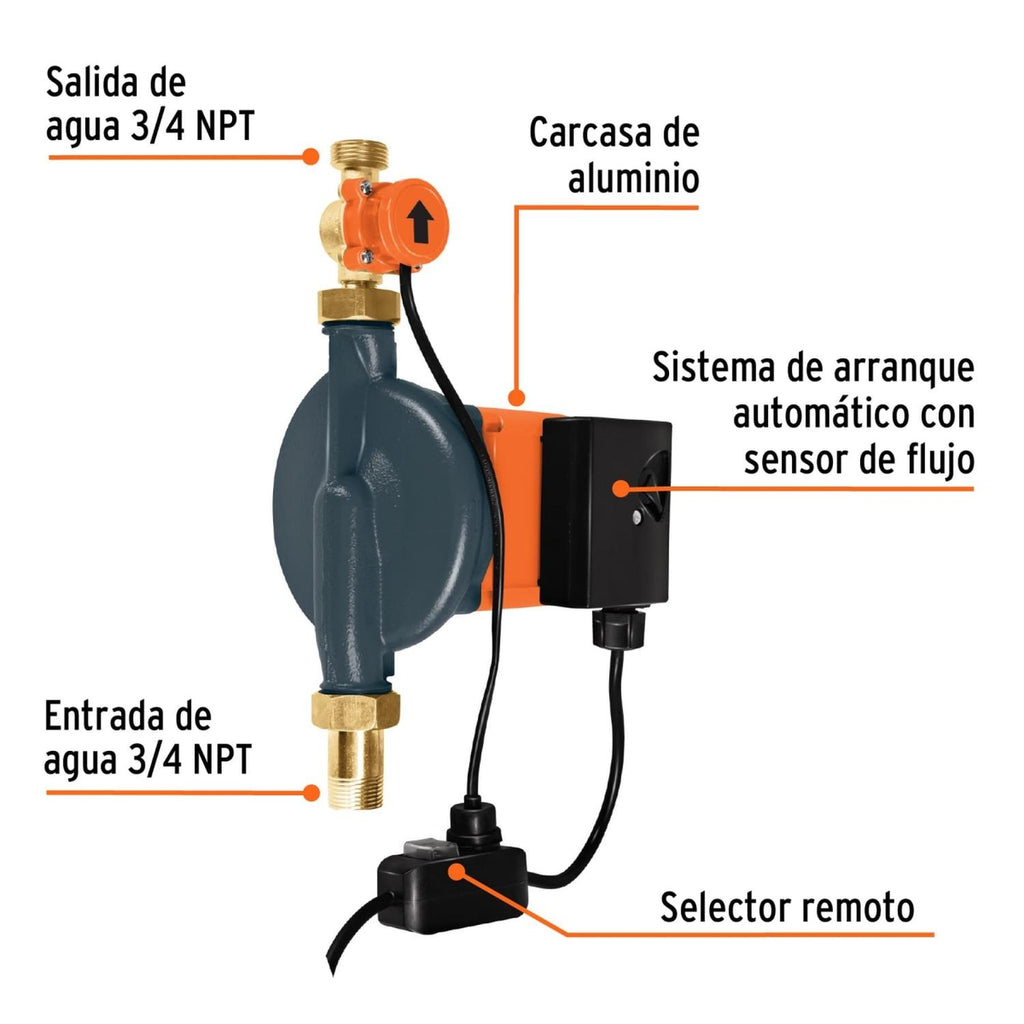 Bomba presurizadora 1/3 HP, con sensor regulable, Truper - Mundo Tool 