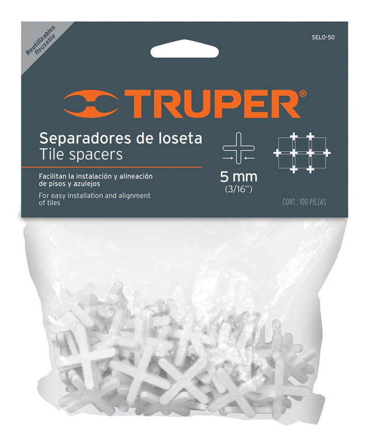 Separadores De Losetas 5 Mm Bolsa Con 100 Pza Truper - Mundo Tool 