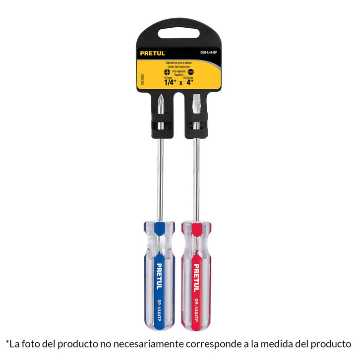 Juego de Desarmadores 2piezas 3/16x4 Mango Pvc Pretul - Mundo Tool 