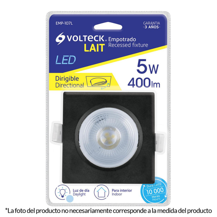 Luminario Empotrado cuadrado 5W 6500k LED blanco Volteck - Mundo Tool 