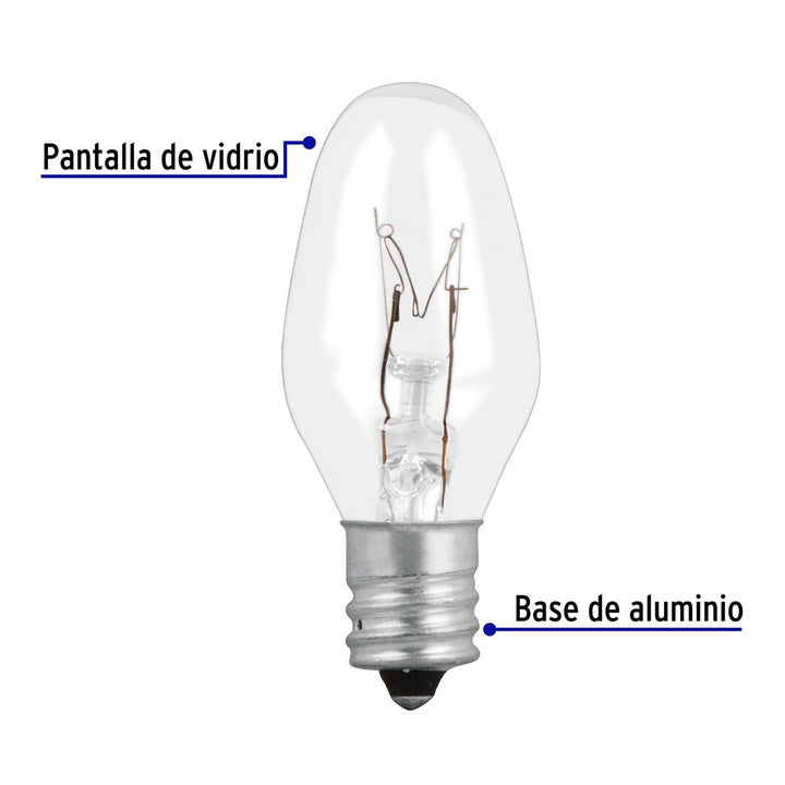 Focos Incandescentes Transparentesbase E1275w Volteck - Mundo Tool 