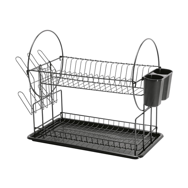 Foset ETR-3, Escurridor negro de acero con 2 niveles para trastes charola removible - Mundo Tool 