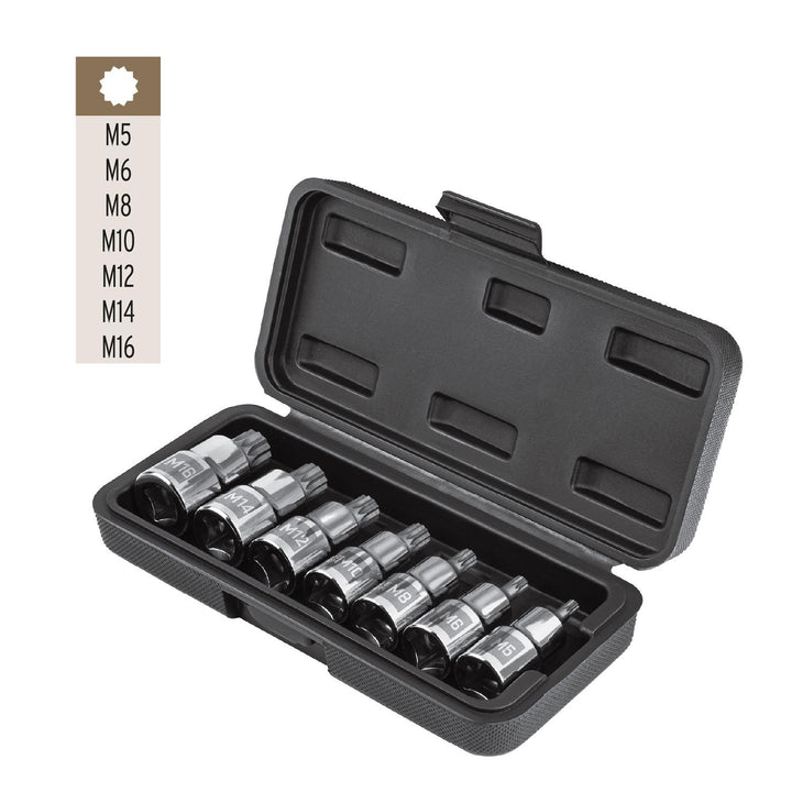 Juego 7 dados punta corta Bristol M5 a M16x55mm, cuadro 1/2 - Mundo Tool 