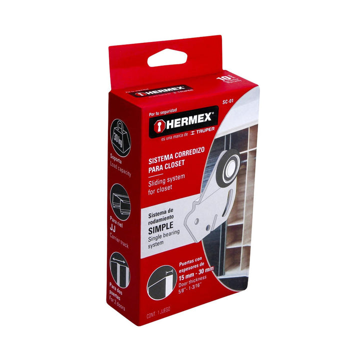 Sistema corredizo para riel superior de closet Hermex - Mundo Tool 