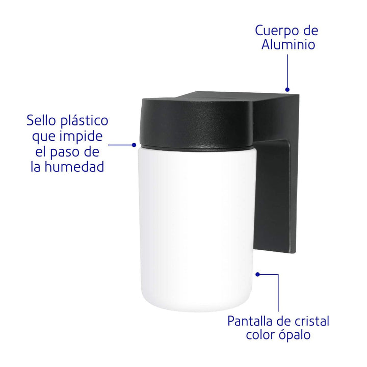 Arbotante de pared tipo vaso, lámpara no incluida - Mundo Tool 