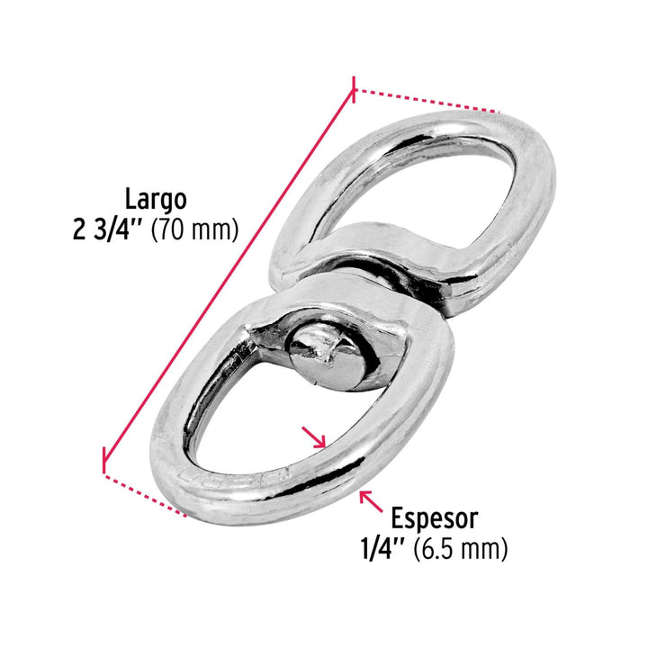 Destorcedor De Zinc Para Cable De 1/4' Fiero - Mundo Tool 