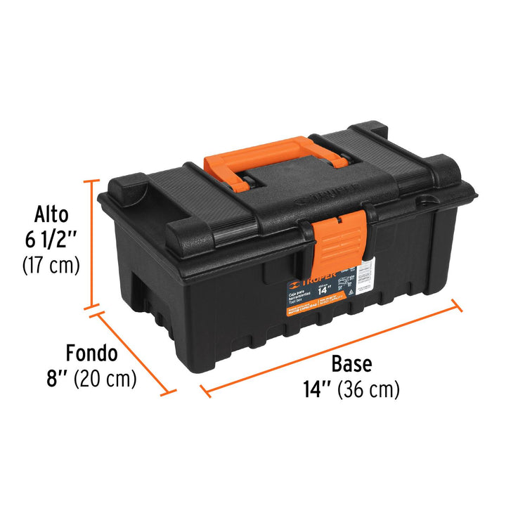 Caja para herramienta de 14" sin compartimentos, Truper - Mundo Tool 