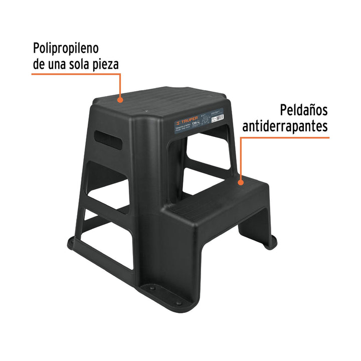 Taburete de 2 peldaños, Truper - Mundo Tool 