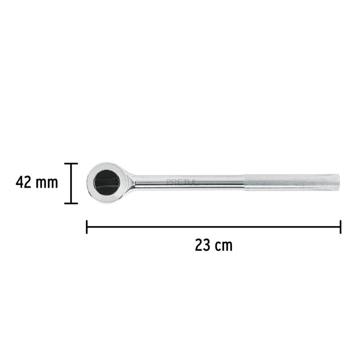 Matraca cuadro 1/2" cabeza redonda con disco, Pretul - Mundo Tool 