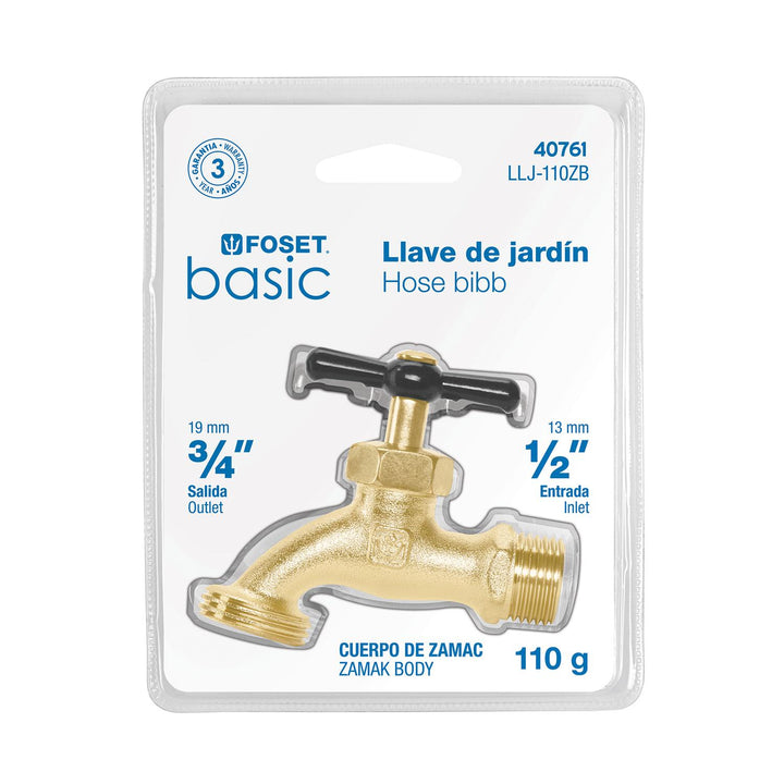 Llave p/manguera, de zamac 100g, 1/2', blíster, BASIC - Mundo Tool 