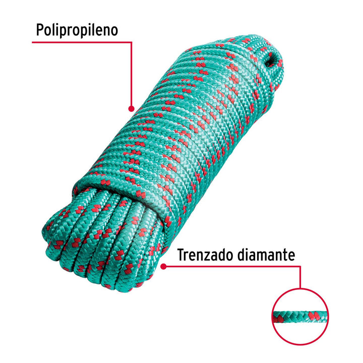 Piola de nylon de 8 mm x 15 m multicolor, Fiero - Mundo Tool 