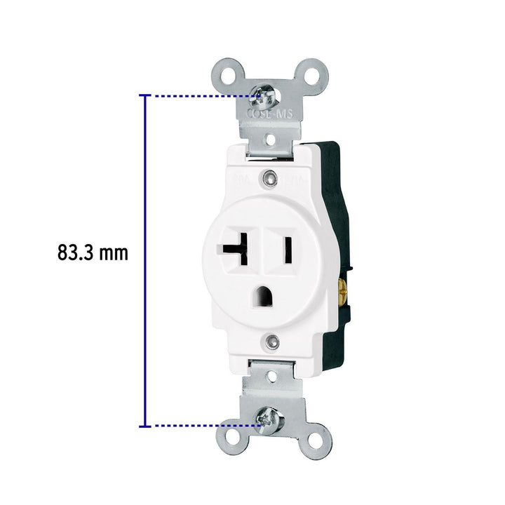 CONTACTO SENCILLO, 2 POLOS 3 HILOS, 20 A, STANDARD, BLANCO - Mundo Tool 