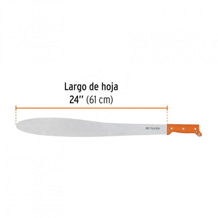 Machete Caguayano 24' cacha naranja remachada Truper - Mundo Tool 