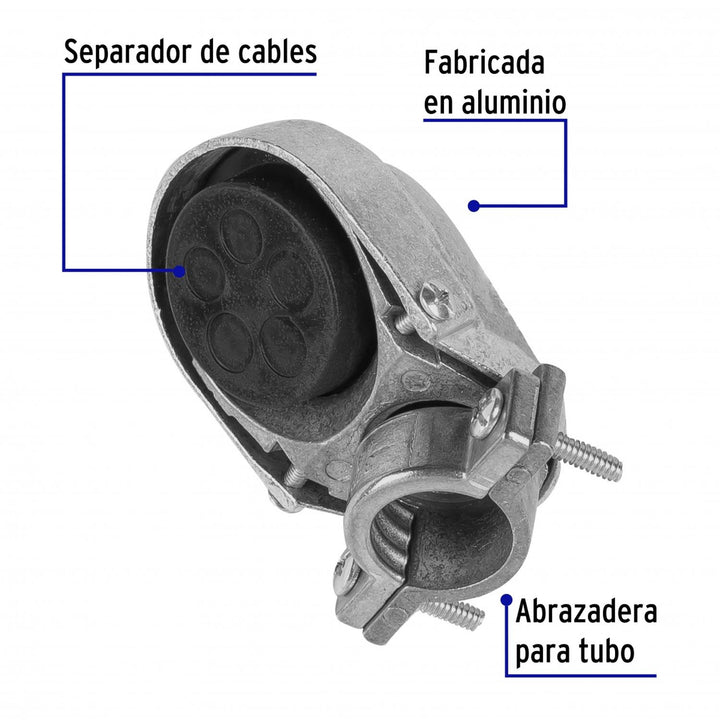 Mufa Con Abrazadera Para Tubo 3/4' Volteck - Mundo Tool 