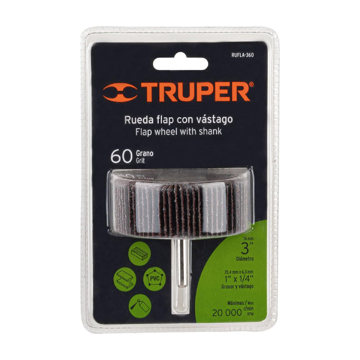 Rueda flap de 3', grano 60 Truper - Mundo Tool 