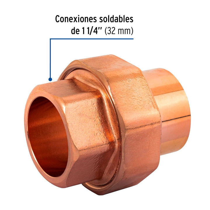 Tuerca unión cobre a rosca externa 1-1/4 Foset - Mundo Tool 