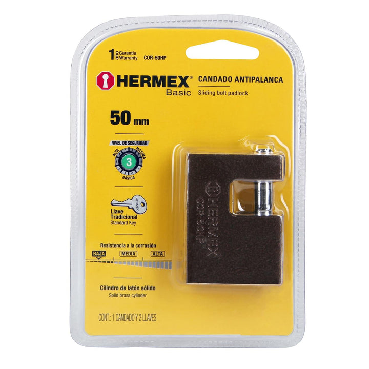 Candado Antipalanca 50mm Cuerpo De Hierro Hermex Basic - Mundo Tool 