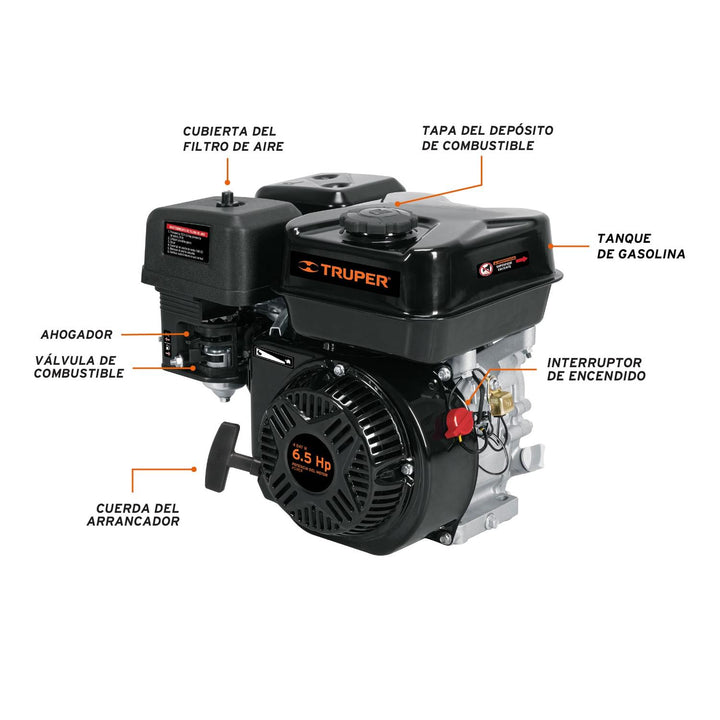 Motor a gasolina 6.5 HP - Mundo Tool 