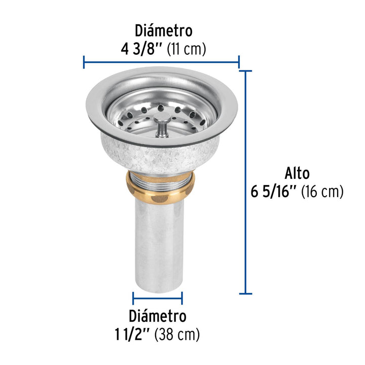 Contracanasta 3-1/2' inox, instalafácil, tubo inox, Foset - Mundo Tool 