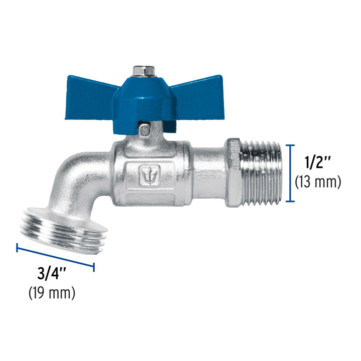 Llave esfera latón 1/2" 130 g s/adap - Mundo Tool 