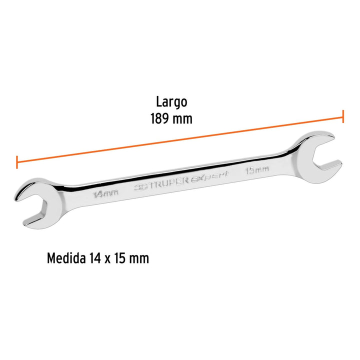 Llave Española Milimétrica 14 X 15 X 185 Mm Truper - Mundo Tool 