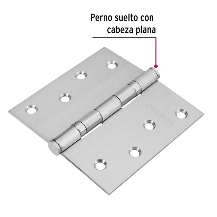 Bisagra Cuadrada 4' Acero Inoxidable Plana Hermex - Mundo Tool 