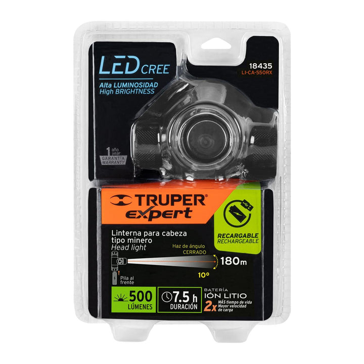 Linterna tipo minero 1 Led Recargable Truper - Mundo Tool 