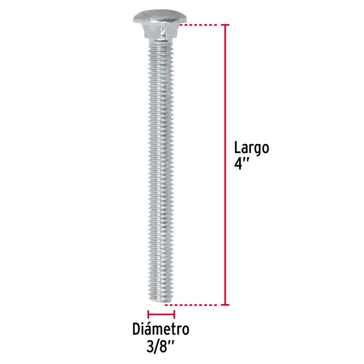 Tornillo tipo coche, 3/8 x 4', bolsa con 30 piezas Fiero - Mundo Tool 