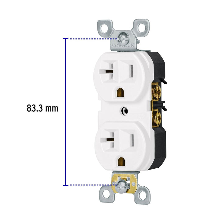 Contacto dúplex, 2 polos 3 hilos, 20 A, Standard, blanco - Mundo Tool 