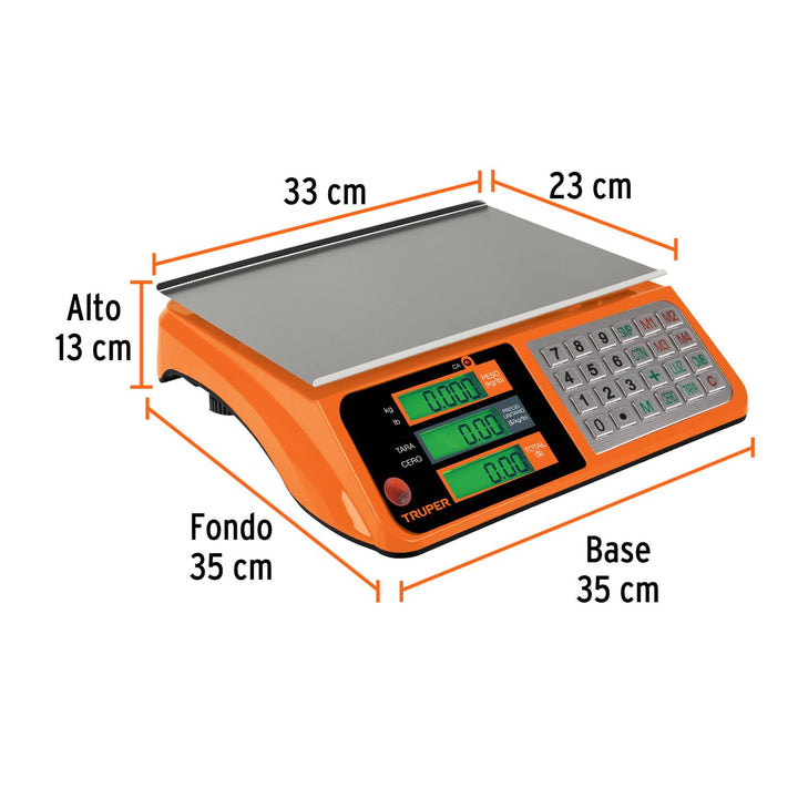 Báscula electrónica multifunciones 40 kg, Truper - Mundo Tool 