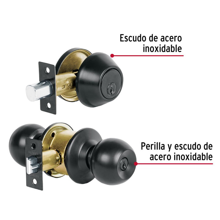 Combo cerraduras, llave-llave, Negro, Hemex Basic - Mundo Tool 