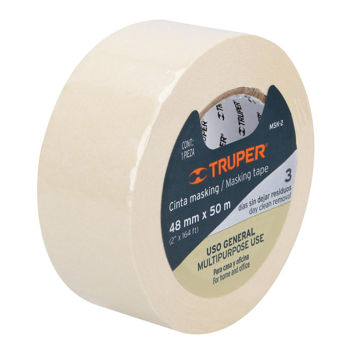 Cinta masking tape de 2" x 50 m, Truper - Mundo Tool 