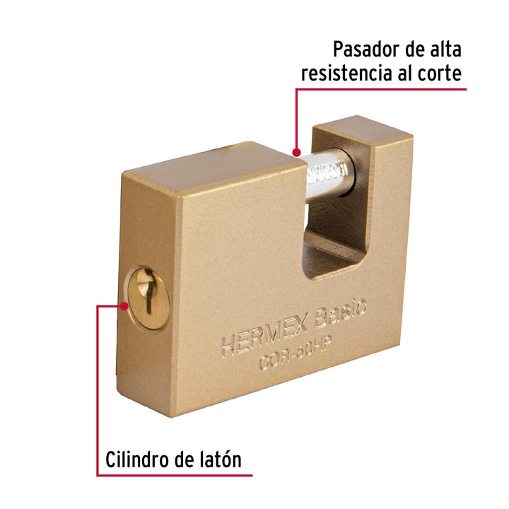 Candado antipalanca 60 mm cuerpo de hierro, Hermex - Mundo Tool 