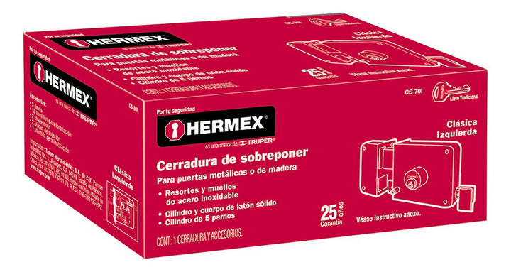 Cerradura De Sobreponer Clasica Izquierda 2 Llaves - Mundo Tool 