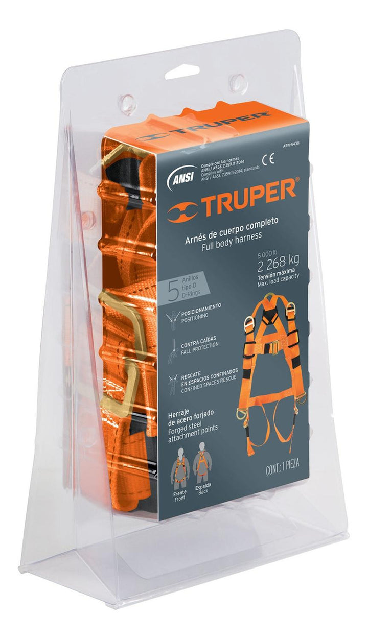 Arnes Cuerpo Completo 5 Anillos Posicionamiento Truper - Mundo Tool 