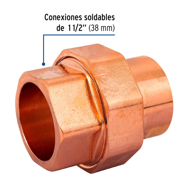 Tuerca unión cobre a rosca externa 1-1/2 Foset - Mundo Tool 