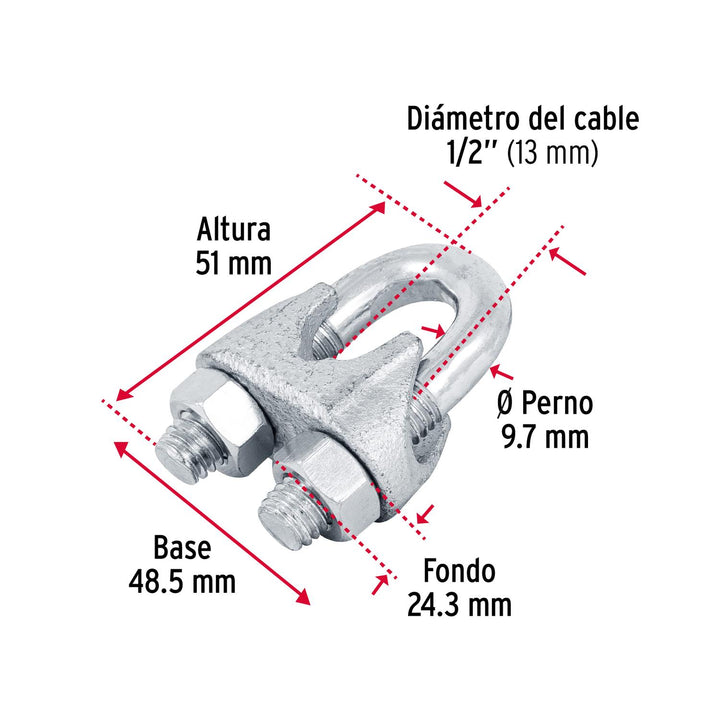 Nudo Para Cable De 1/2' Tarjeta Con 1 Pza Fiero - Mundo Tool 