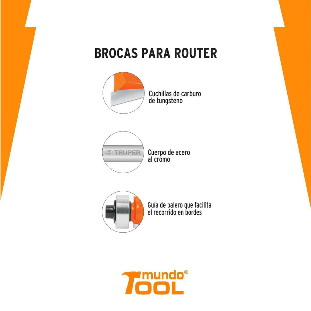 Broca Para Router Chaflan 1-1/4 Con Balero - Mundo Tool 