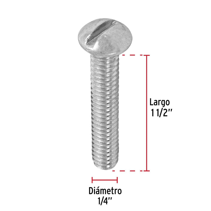 Tornillo Tipo Estufa 1/4x1 1/2' 80 Pzas Fiero - Mundo Tool 