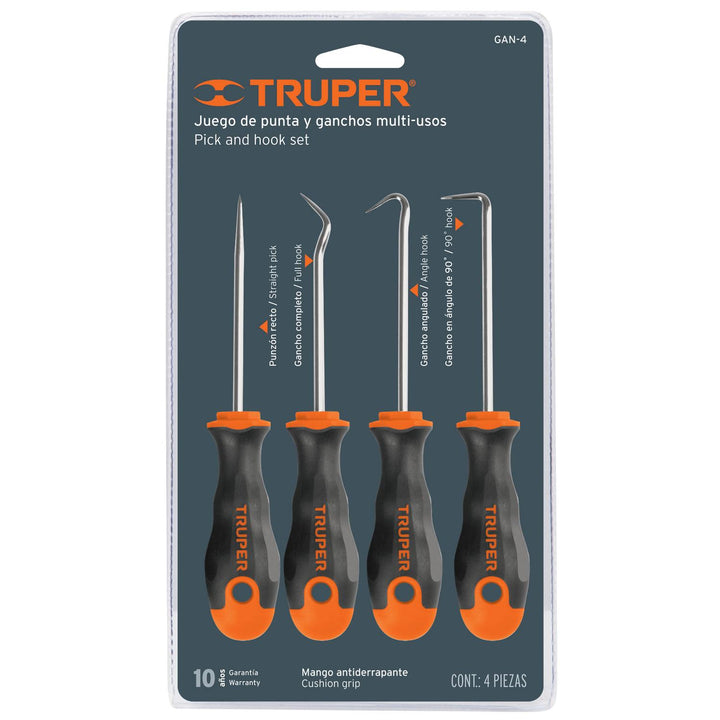 Desarmador punta de Gancho Set 4 Piezas Truper - Mundo Tool 