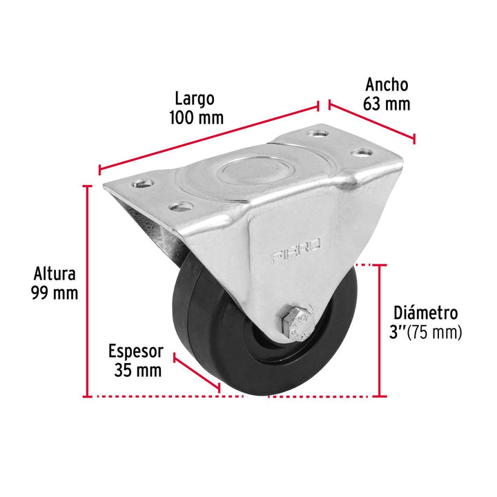 Rodaja hule placa fija 3' con buje Fiero - Mundo Tool 