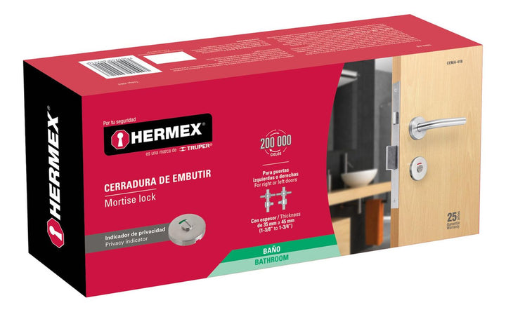 Cerradura De Embutir Acero Inox Baño Hermex - Mundo Tool 