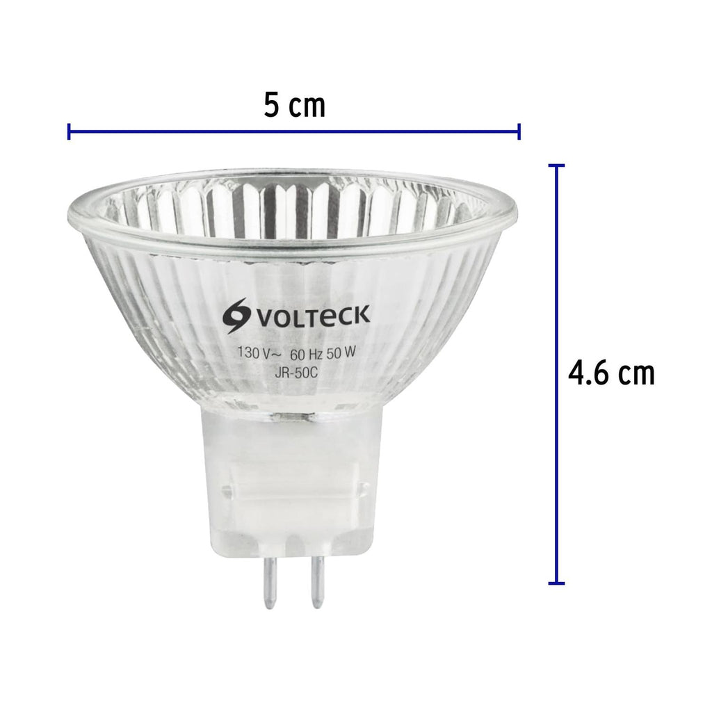 Lámpara de halógeno transp. 50 W tipo MR16 en caja, Volteck - Mundo Tool 