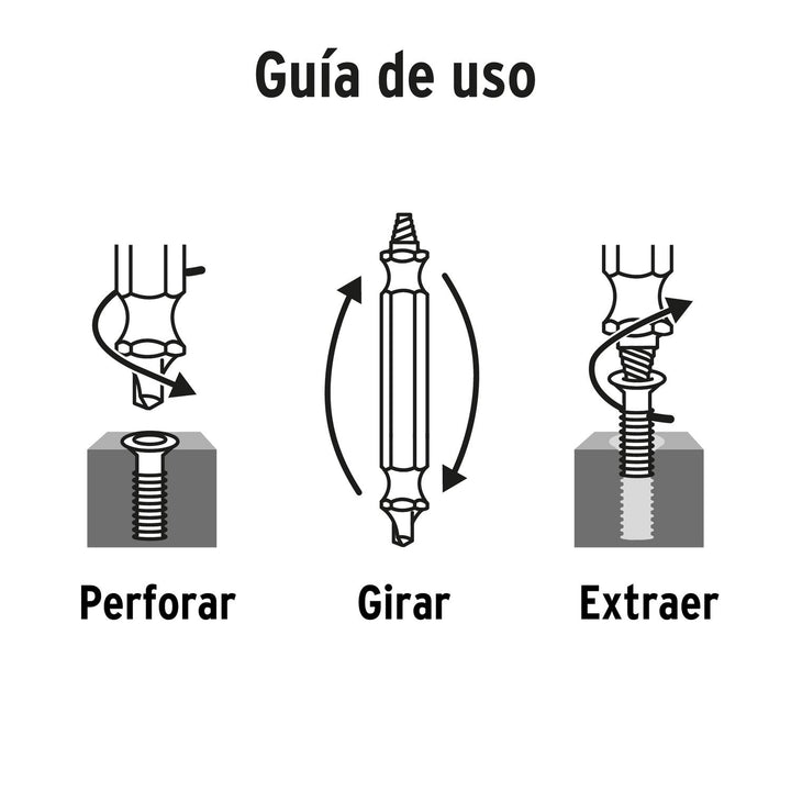 Blíster con 3 puntas extractoras de tornillos, Truper - Mundo Tool 