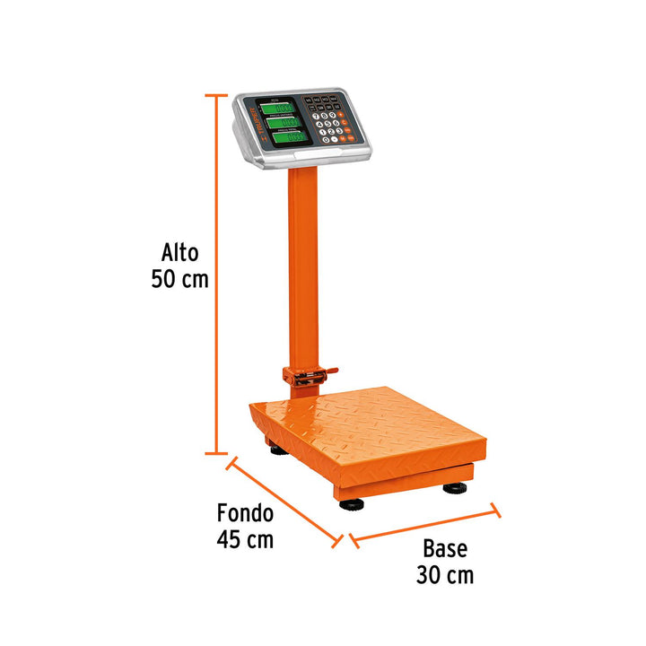 Báscula electrónica de plataforma p/mostrador, 80 kg, Truper - Mundo Tool 