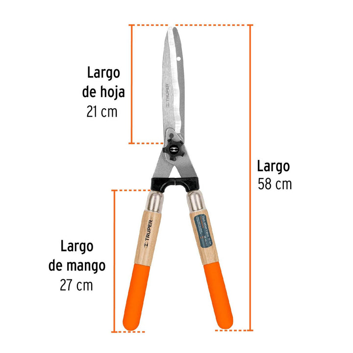 Tijera para poda 58 cm filo ondulado mangos de madera c/grip - Mundo Tool 